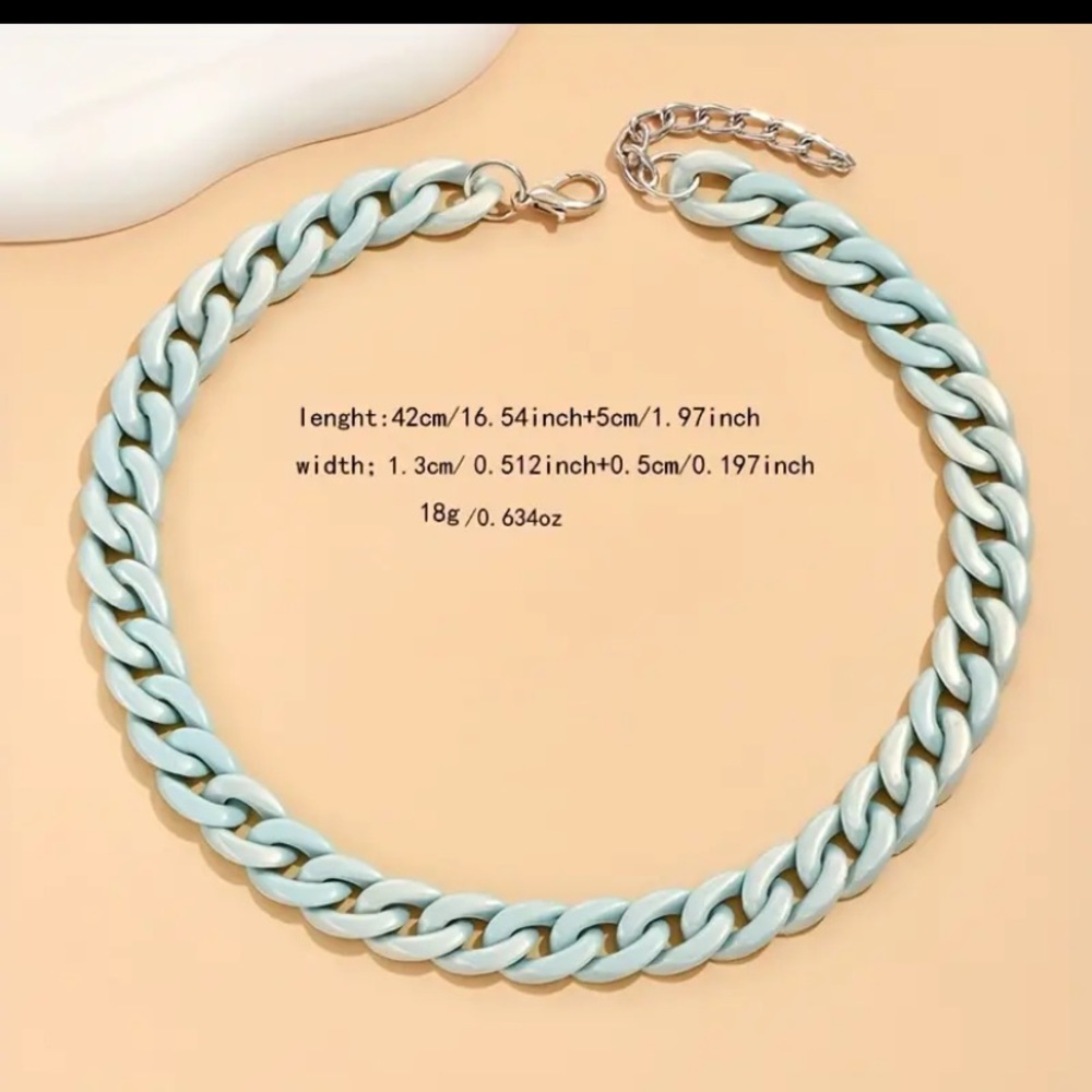Acrylic Candy Color Y2K Style Chain Necklace